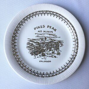 Pikes Peak Colorado Collector Plate Views of American Series by Enco 22k Gold